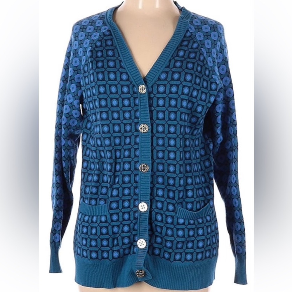 C. Wonder Teal Geometric Women's Cardigan
